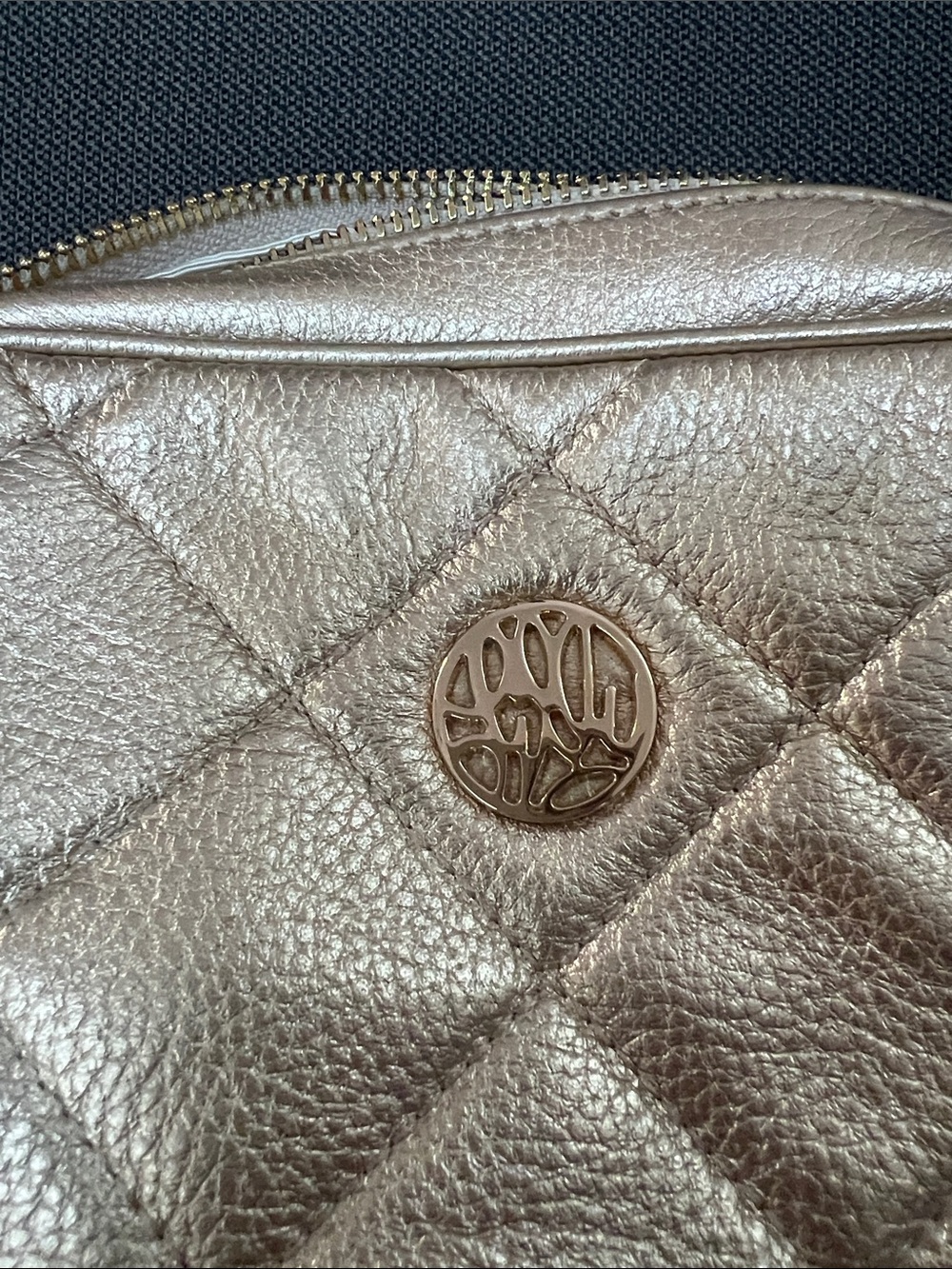 Lilly Pulitzer Quilted Metallic Gold Crossbody with Tassel Charm - Picture 2 of 5